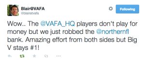 Blair Tweet on VAFA v NFL