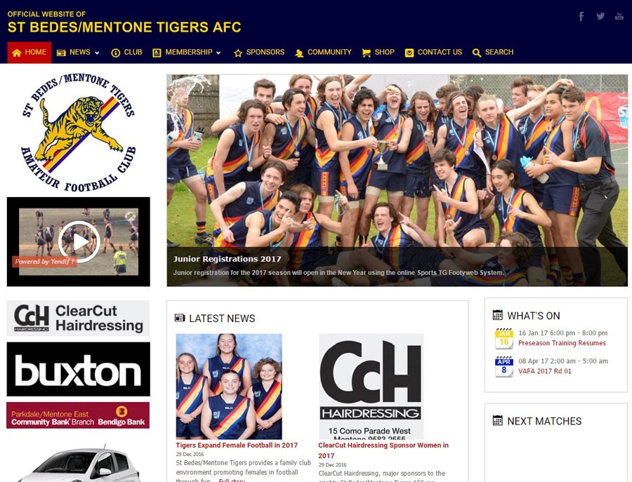 St Bedes/Mentone Tigers launch new website
