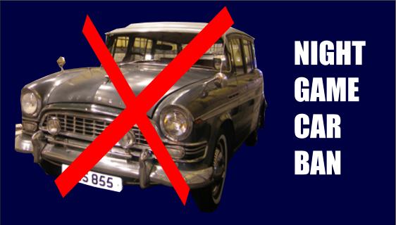 NIGHT GAME CAR BAN AT SPORTSCOVER
