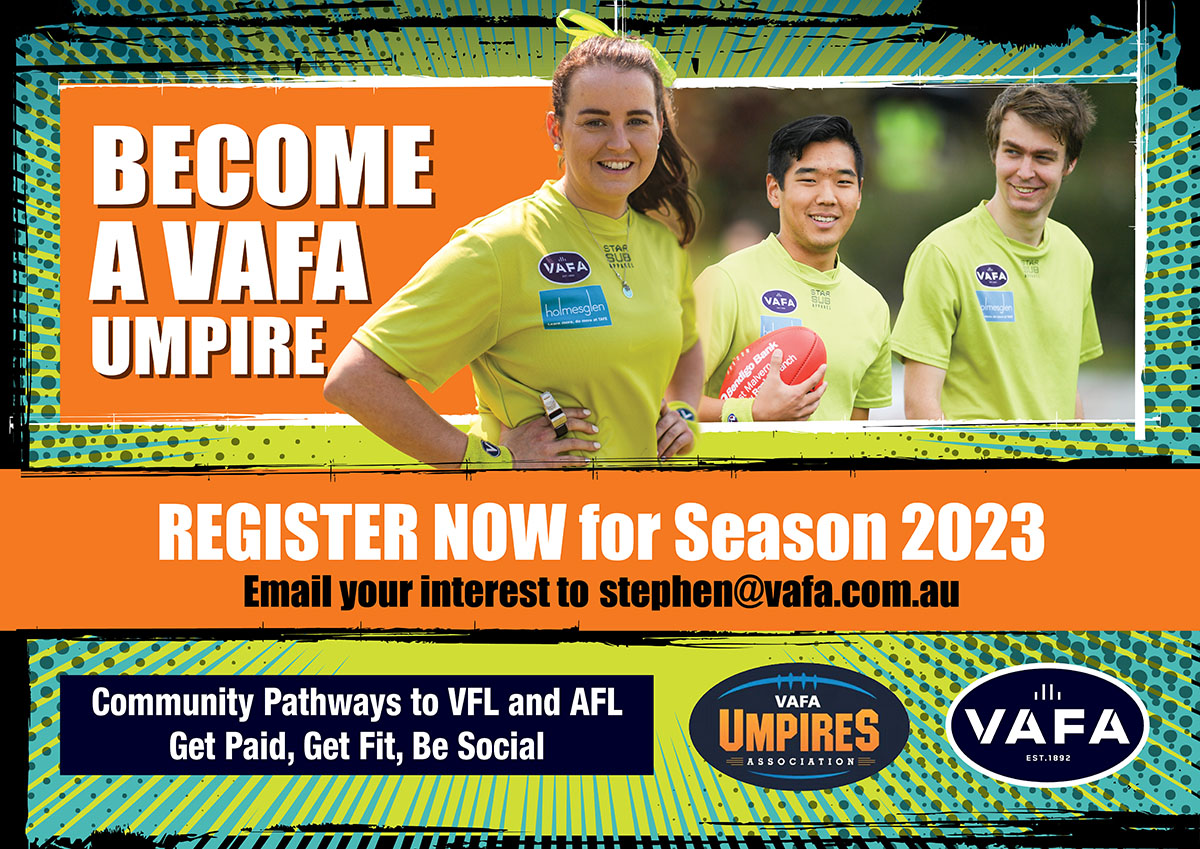 Join the VAFA Umpiring ranks in 2023